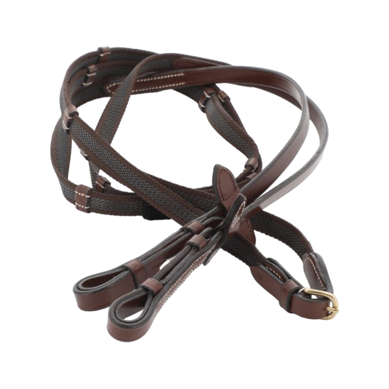 Eric Thomas - Rênes supergrip "PRO" 13mm havane | - Ohlala