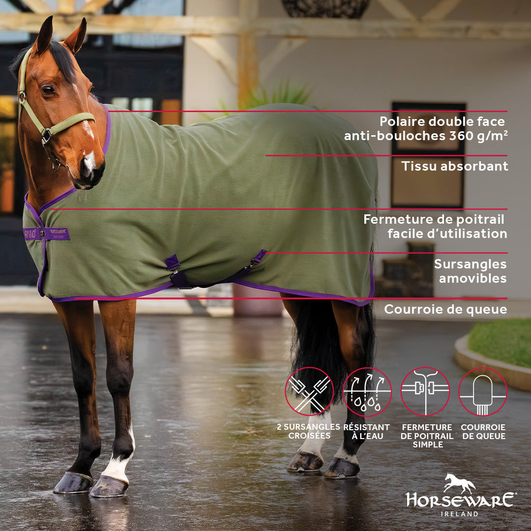 Horseware - Couverture polaire Amigo Fleece Cooler bramble/ winterberry et taupe | - Ohlala