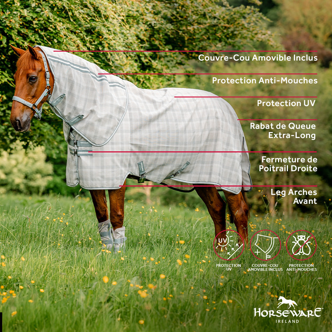 Horseware - Couvre-cou anti-mouches Newmarket witney charcoal | - Ohlala
