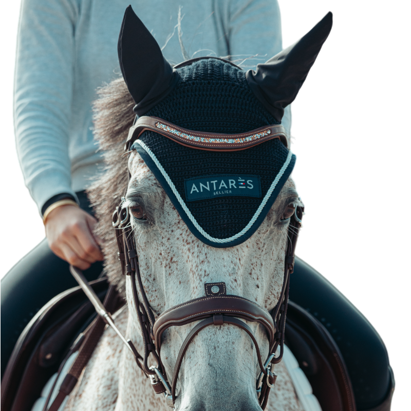 Antarès Sellier - Bonnet crochet Logo Écusson marine | - Ohlala