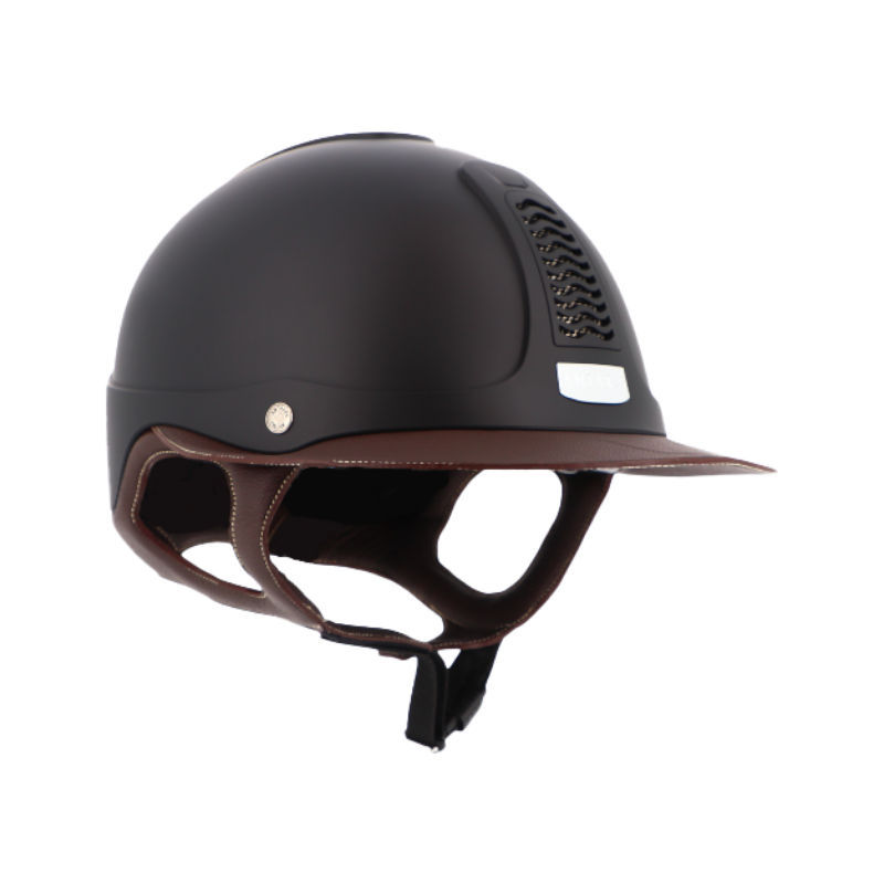 Antarès Sellier - Casque d'équitation Précision Galaxy noir chrome visière Eclipse marron | - Ohlala