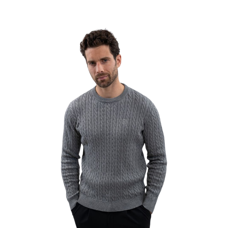 Harcour - Lange mouwen heren Arthur grijs gemêleerd