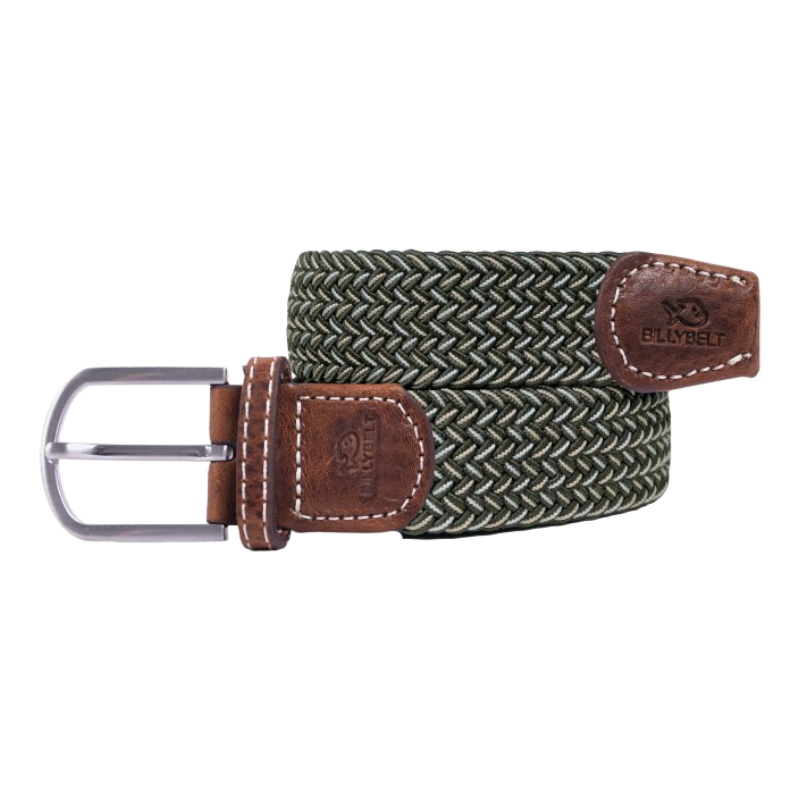 Billybelt - Ceinture tressée Quebec kaki/ gris | - Ohlala