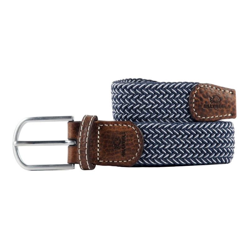 Billybelt - Ceinture tressée Bogota marine/ blanc | - Ohlala