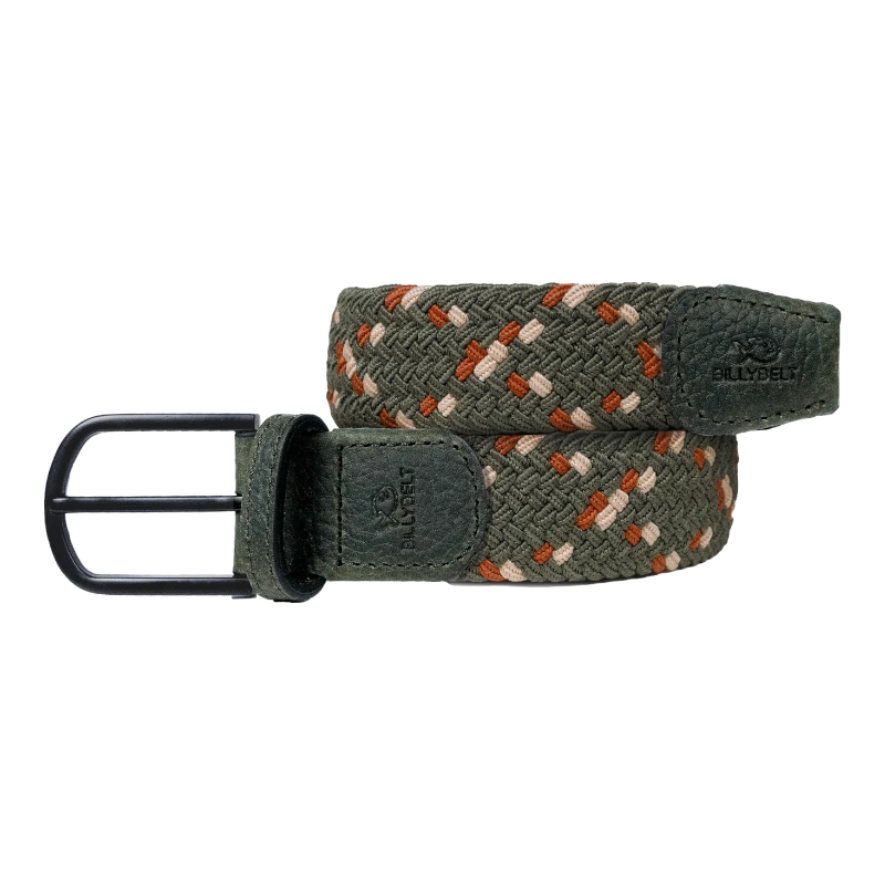 Billybelt - Ceinture tressée Orenoque vert/ rouge/ beige | - Ohlala