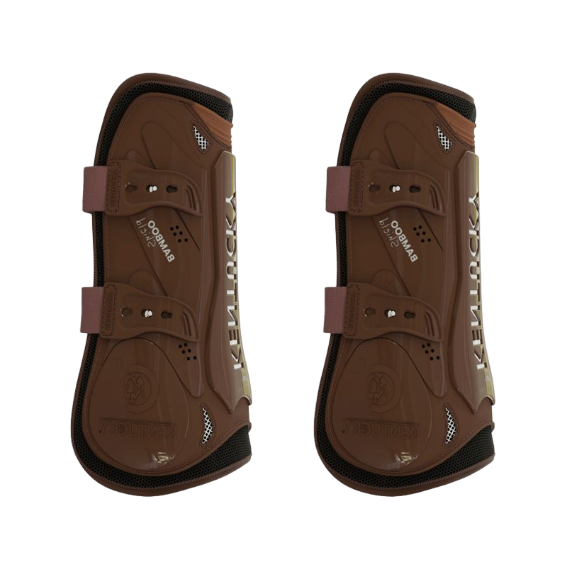 Kentucky Horsewear - Guêtres ouvertes Bamboo Elastic marron | - Ohlala