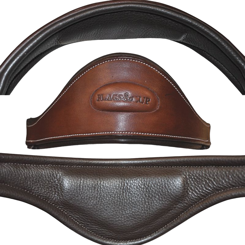 Flags & Cup - Bridon Comfort combiné avec rênes havane | - Ohlala