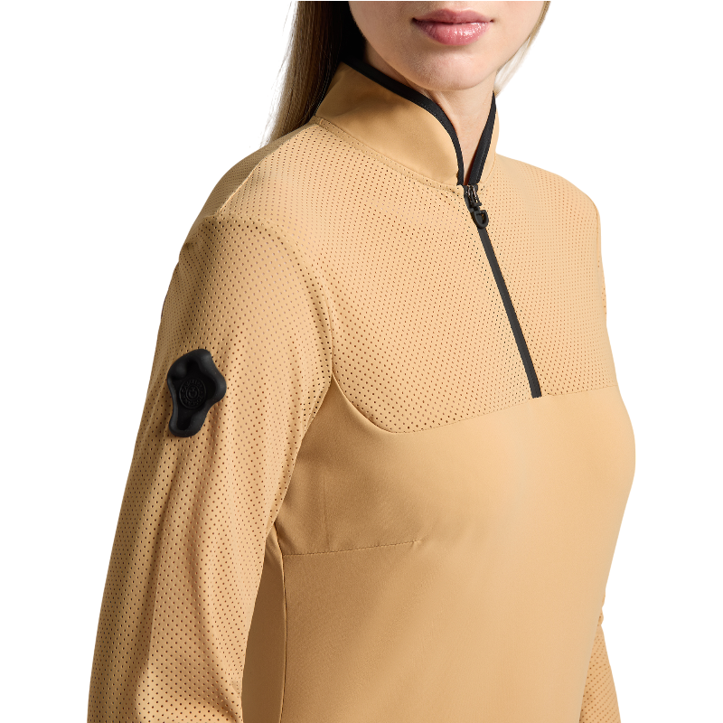 Cavalleria Toscana - Baselayer manches longues femme Perforated Jersey Inserts tan | - Ohlala