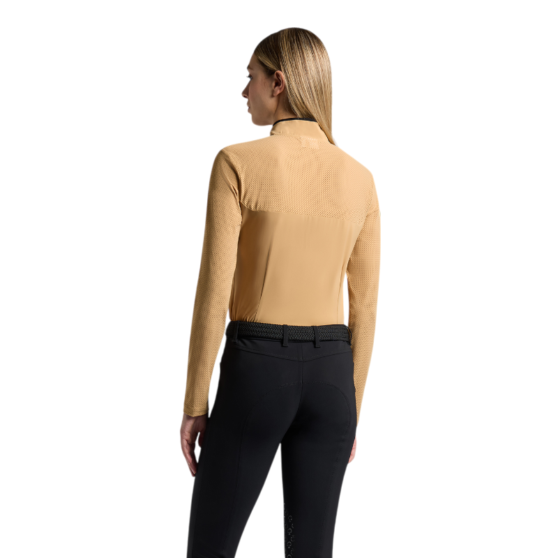 Cavalleria Toscana - Baselayer manches longues femme Perforated Jersey Inserts tan | - Ohlala