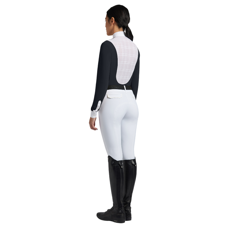 Cavalleria Toscana - Polo de concours manches longues femme CT Jersey marine | - Ohlala