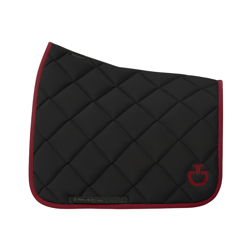 Cavalleria Toscana - Tapis de dressage Diamond Quilted noir/ bordeaux | - Ohlala