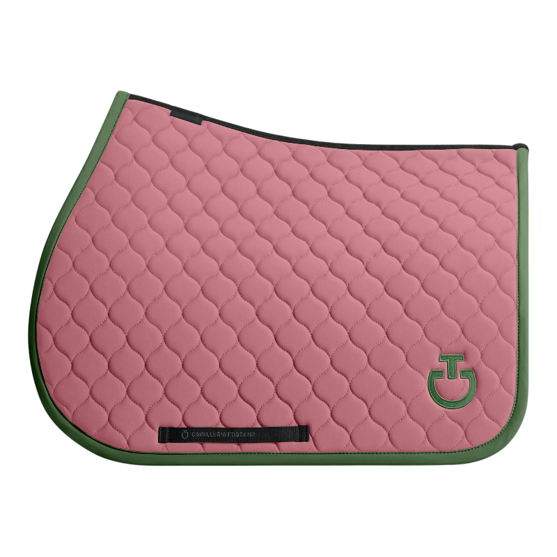 Cavalleria Toscana - Tapis de selle Circular Quilted candy pink/ forest green | - Ohlala