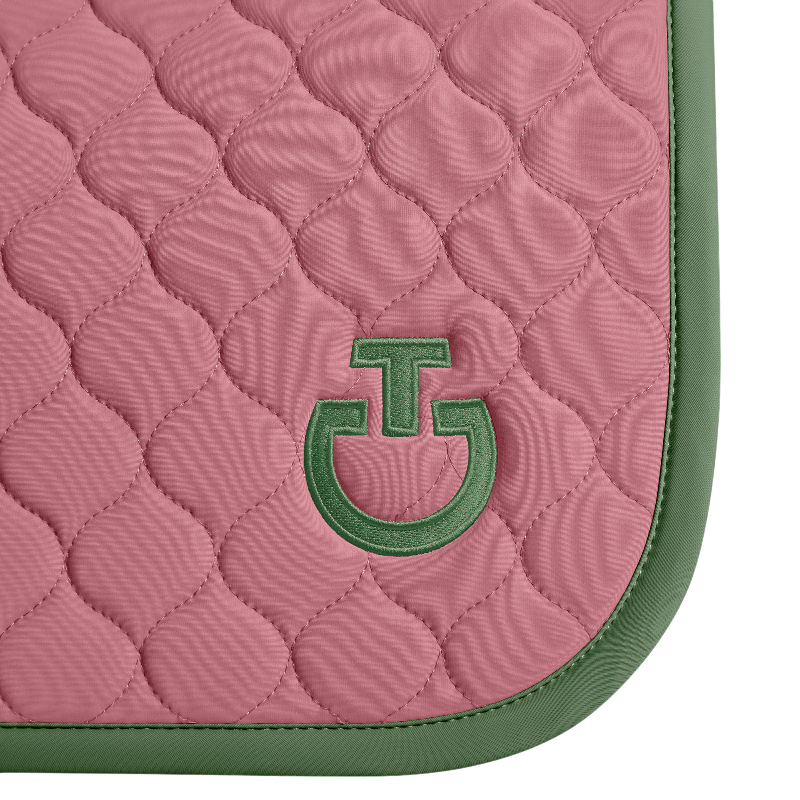 Cavalleria Toscana - Tapis de selle Circular Quilted candy pink/ forest green | - Ohlala