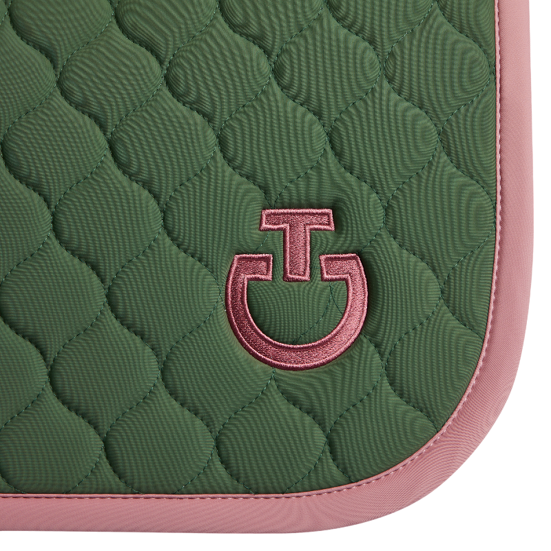 Cavalleria Toscana - Tapis de selle Circular Quilted forest green/ candy pink | - Ohlala