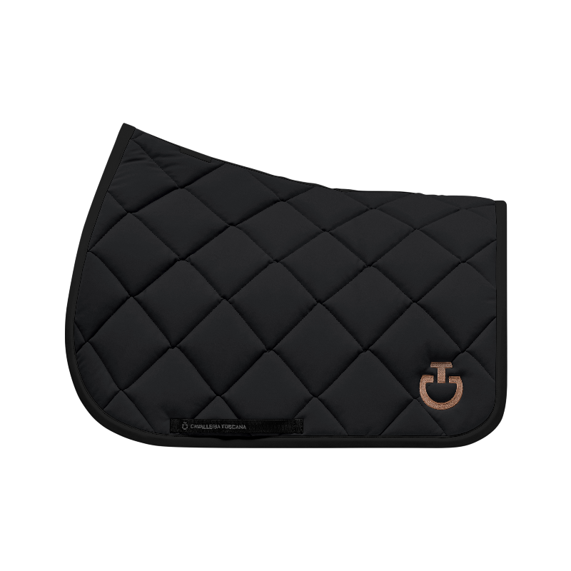 Cavalleria Toscana - Tapis de selle Diamond Quilted Jersey noir/ toffee | - Ohlala