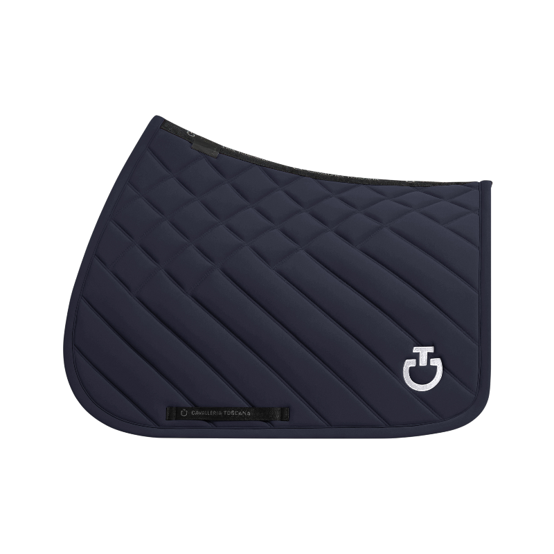 Cavalleria Toscana - Tapis de selle Diamonds and Lines marine | - Ohlala
