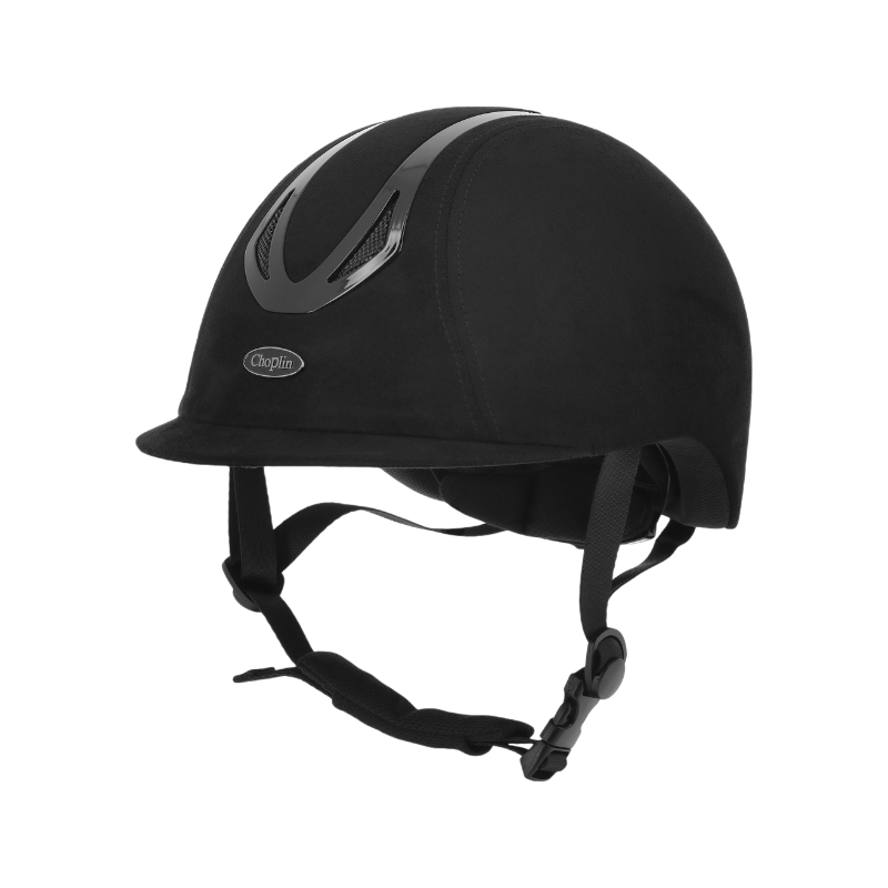 Choplin - Casque d'équitation Aero Velvet noir brillant | - Ohlala