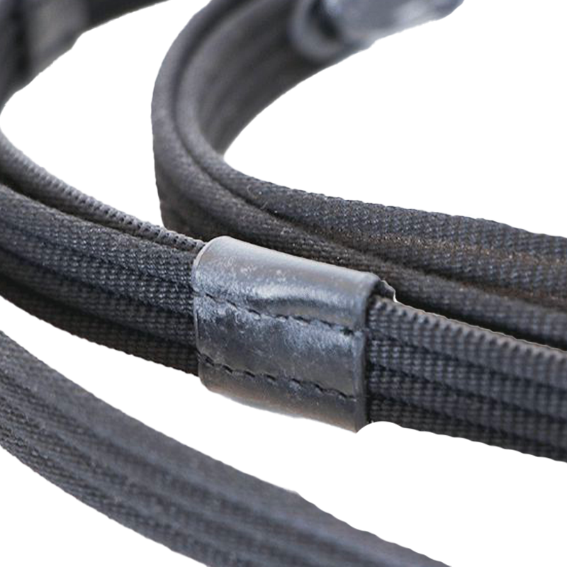 Canter - Rênes de cheval tissu à poignées 19mm Noir | - Ohlala
