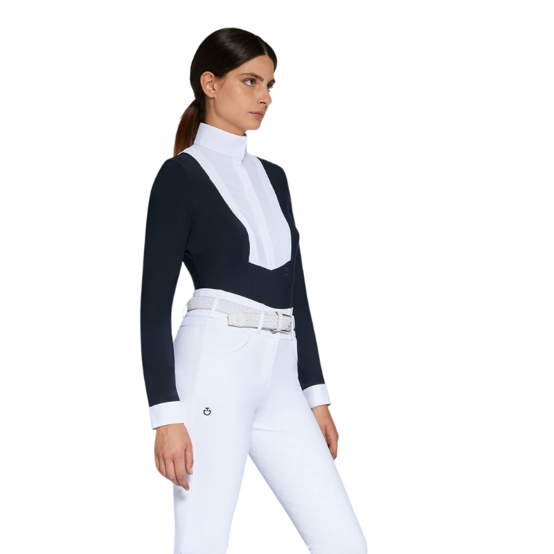 Cavalleria Toscana - Polo de concours manches longues femme Americain marine | - Ohlala