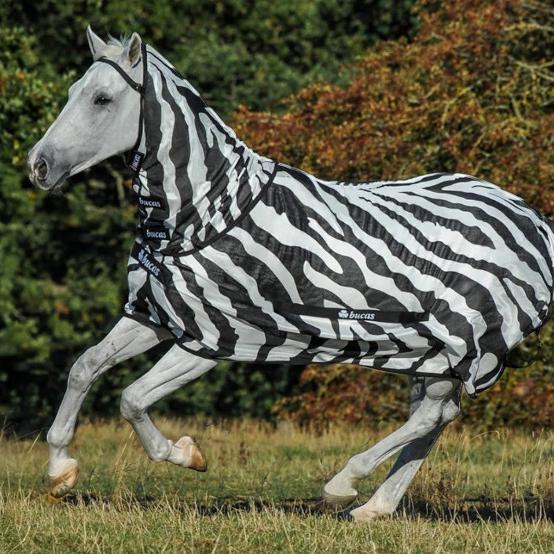 Bucas - Couverture anti-mouches Buzz-Off Zebra Full Neck zèbre
