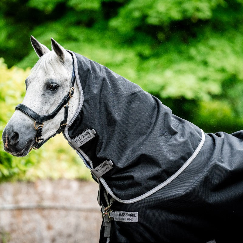 Horseware - Couverture d'extérieur Amigo Bravo 12 Plus noir/ titanium grey/ argent 400g | - Ohlala