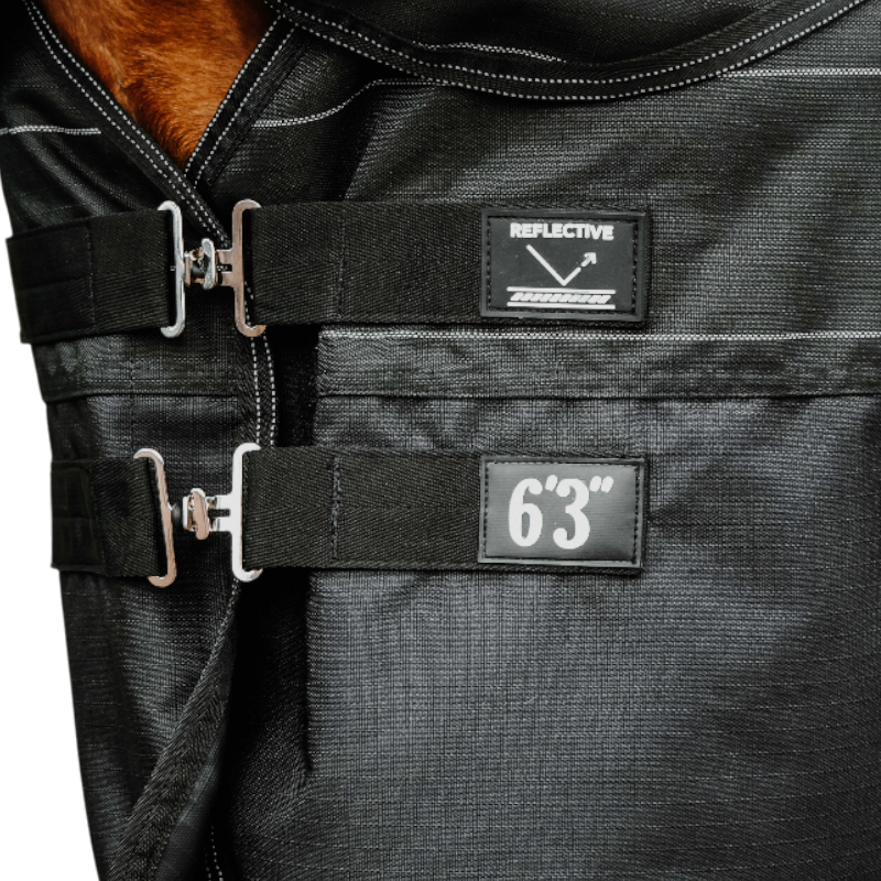 Equithème - Couverture d'extérieur Tyrex Lumin 600D noir 50g