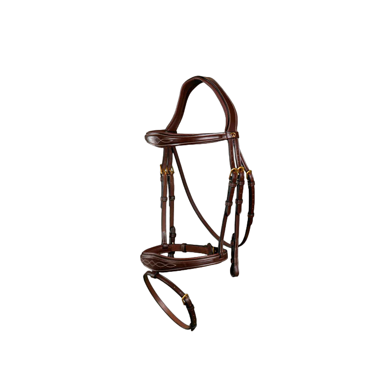 Dyon - Bridon muserolle combinée anatomique D Collection brun | - Ohlala