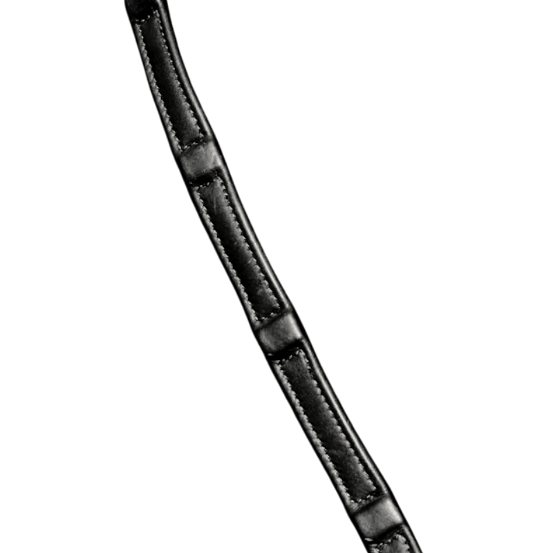 Dyon - 1/2 rênes en cuir souple 8 arrêtoirs intégrés noir | - Ohlala