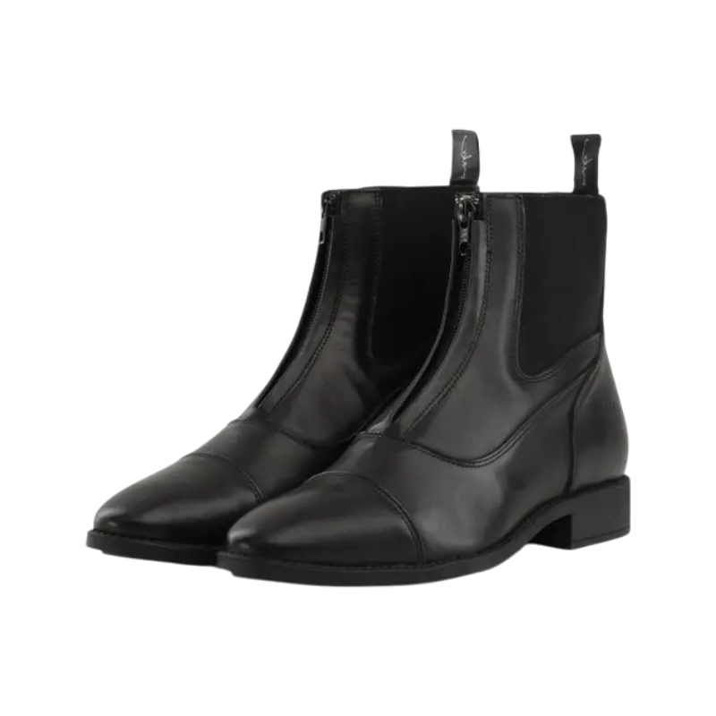 Dyon - Boots d'équitation en cuir avec fermeture éclair noir | - Ohlala
