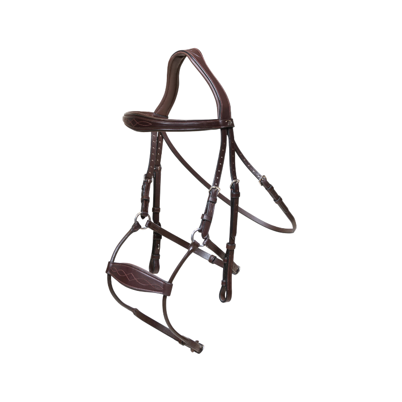 Dyon - Bridon muserolle hybride New English Collection havane | - Ohlala