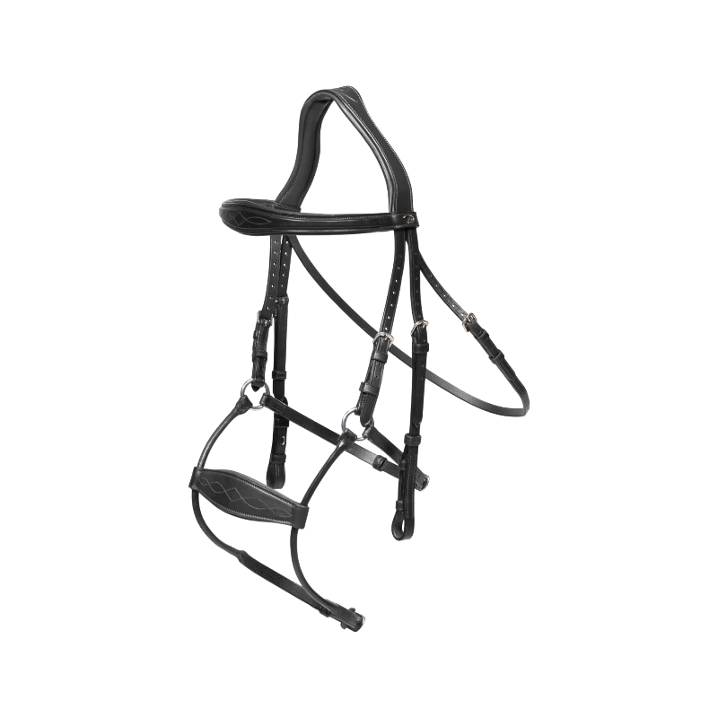 Dyon - Bridon muserolle hybride New English Collection noir | - Ohlala