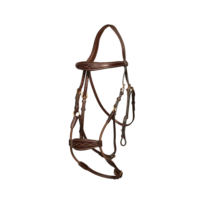 Dyon - Bridon muserolle hybride élastique D Collection havane | - Ohlala