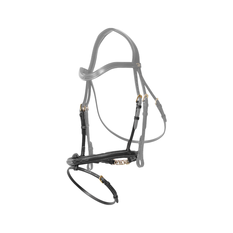 Dyon - Muserolle combinée avec chaîne D Collection noir | - Ohlala