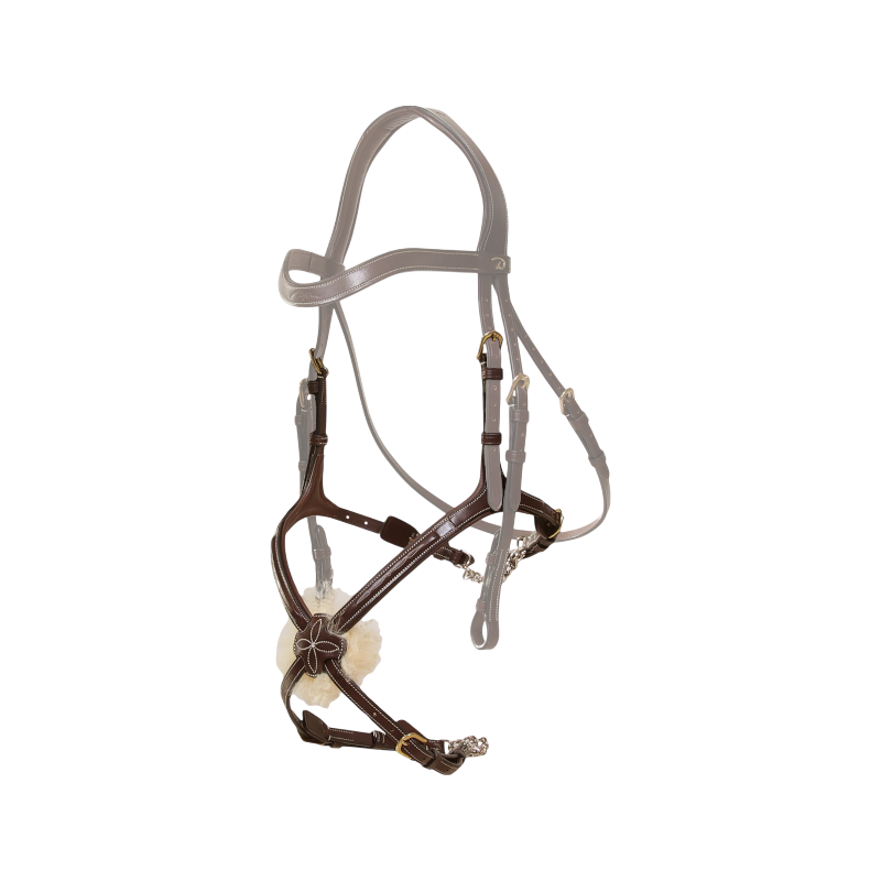 Dyon - Muserolle en 8 chaîne D Collection marron | - Ohlala