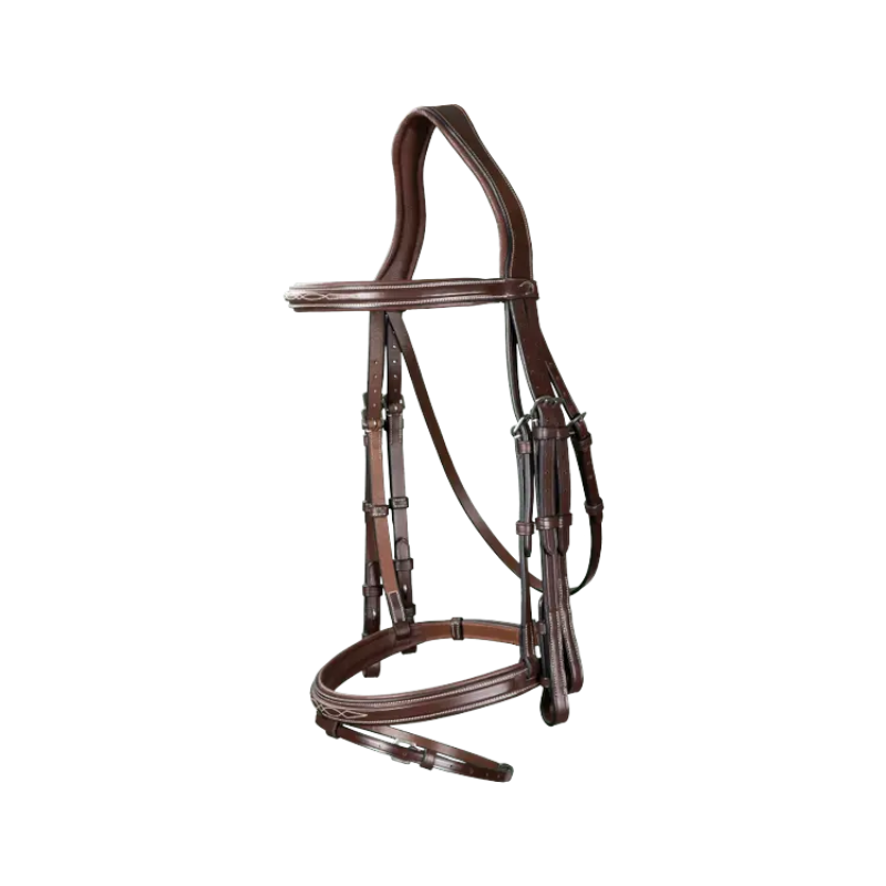 Dyon - Bride muserolle combinée US Collection marron | - Ohlala