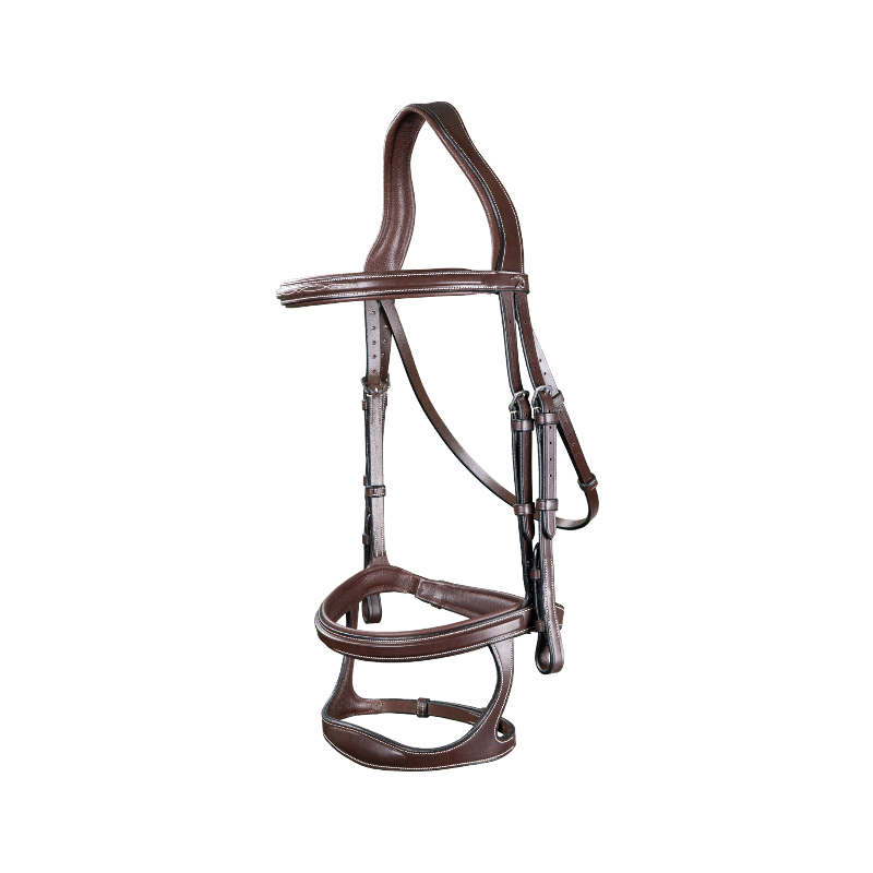 Dyon - Bridon double muserolle US Collection havane | - Ohlala