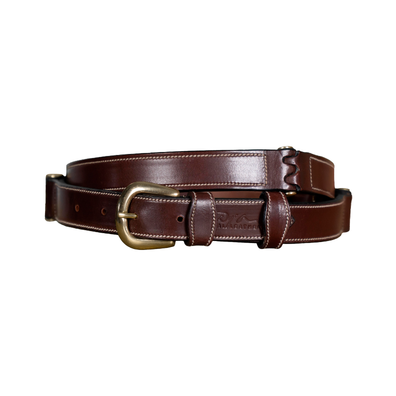 Dyon - Ceinture en cuir plat marron | - Ohlala