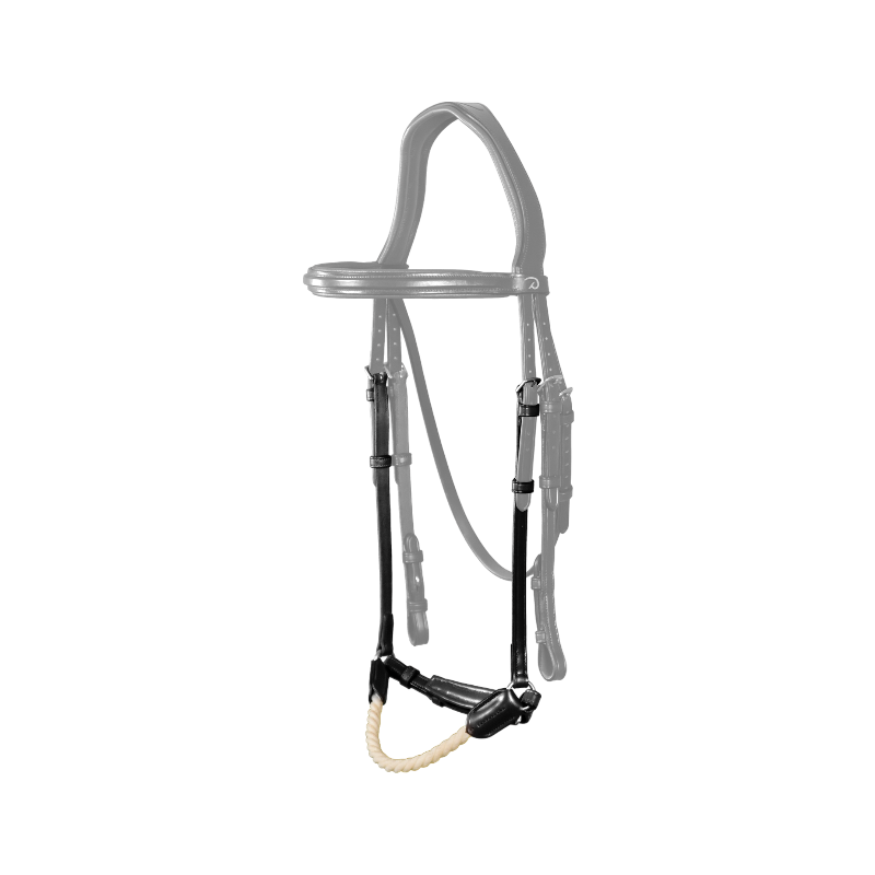 Dyon - Muserolle allemande en corde New English Collection noir | - Ohlala