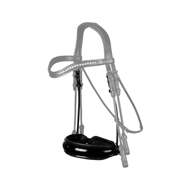 Dyon - Muserolle large fermeture pull-back vernie Rond Leather Collection noir | - Ohlala