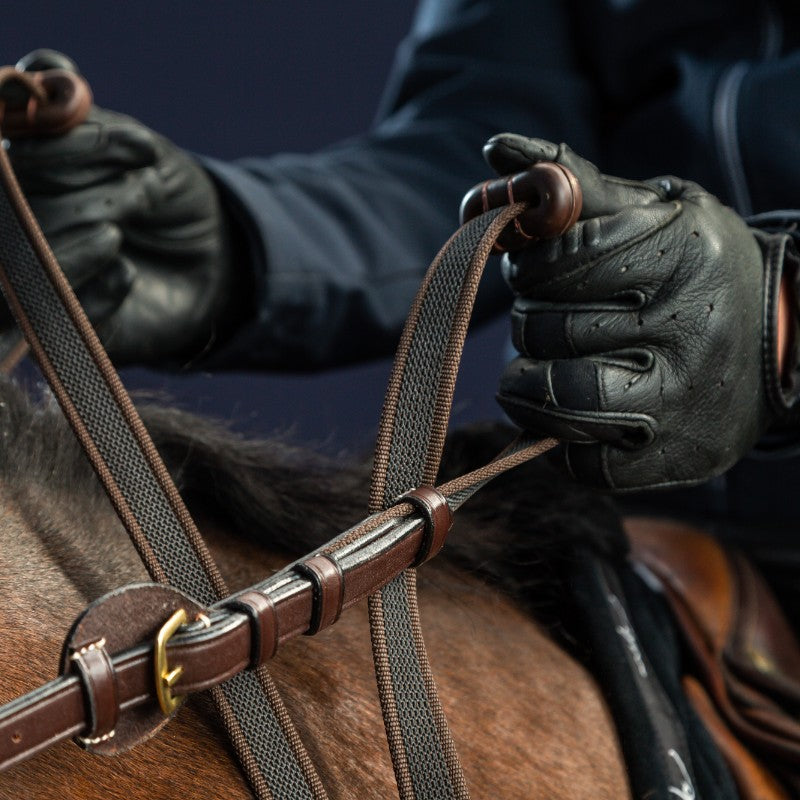 Dyon - Rênes ajustables 5/8 D Collection brun | - Ohlala