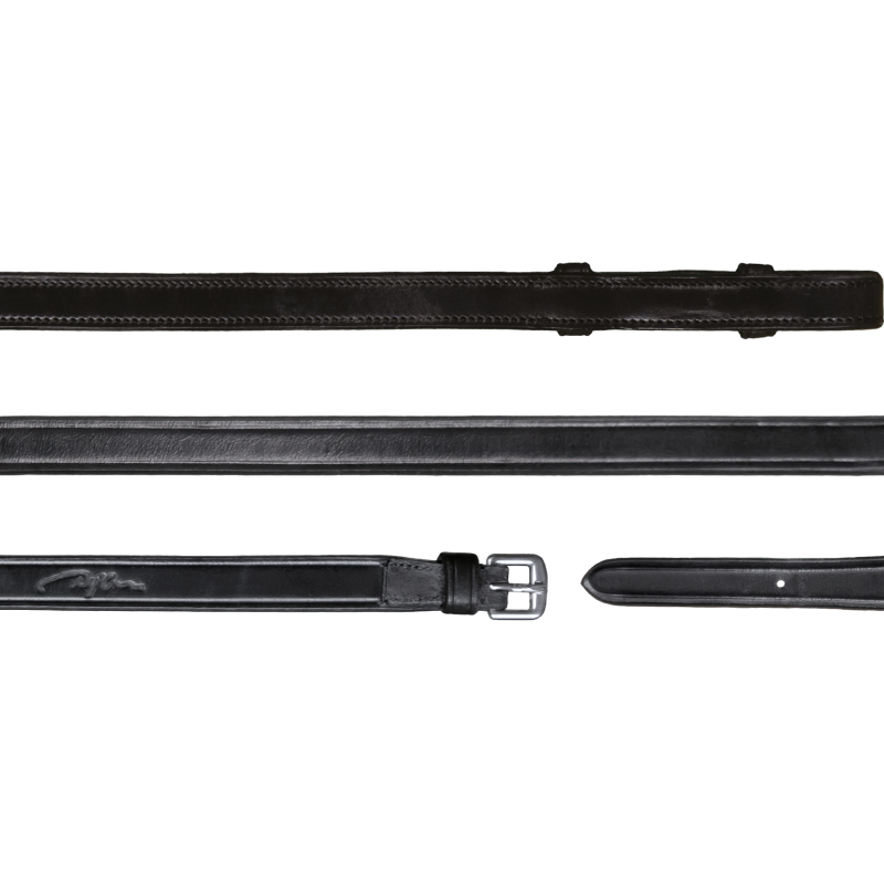 Dyon - Rênes de bride tout cuir 1/2 New English Collection noir | - Ohlala