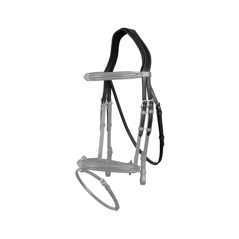 Dyon - Têtière avec sous-gorge D Collection noir | - Ohlala