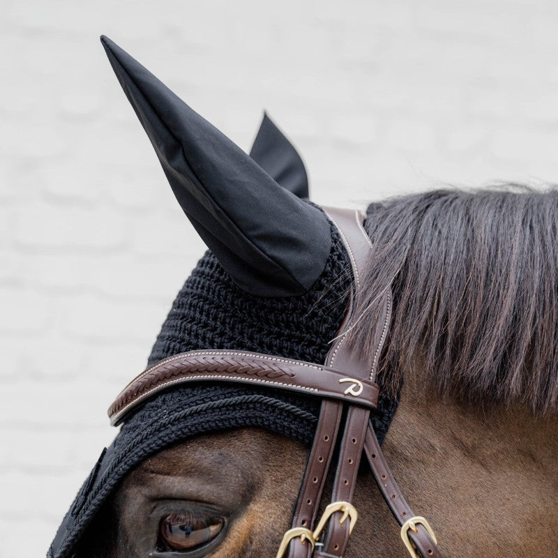 Dyon - Bridon muserolle combinée Tressé Pull Back marron | - Ohlala