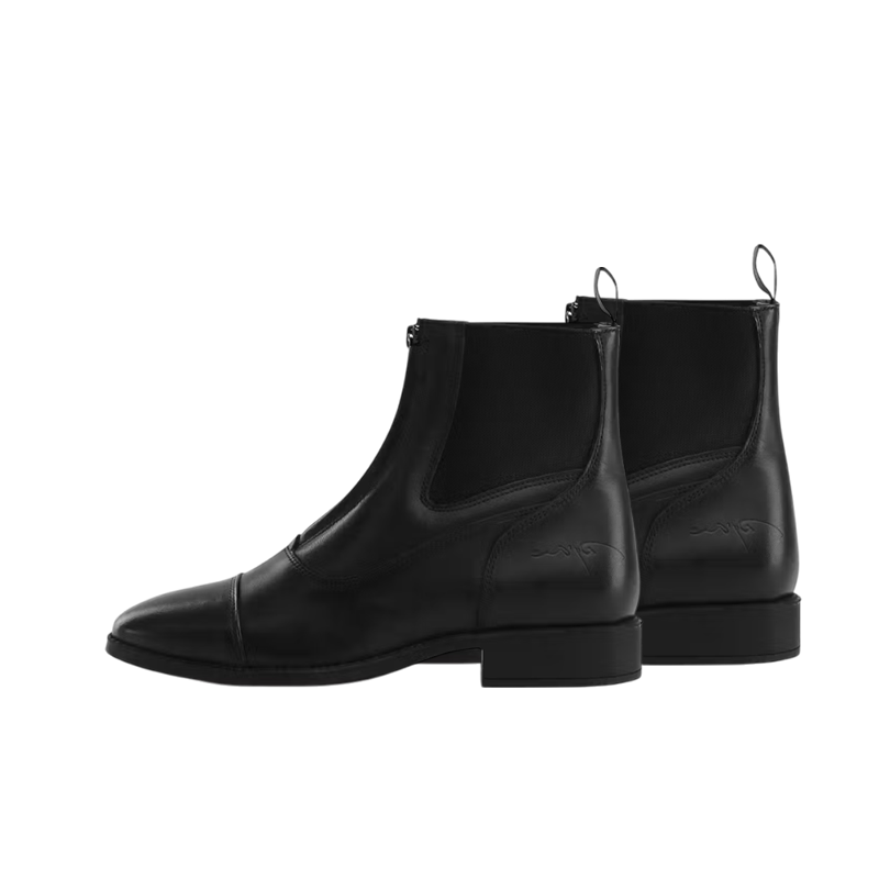 Dyon - Boots d'équitation en cuir avec fermeture éclair noir | - Ohlala