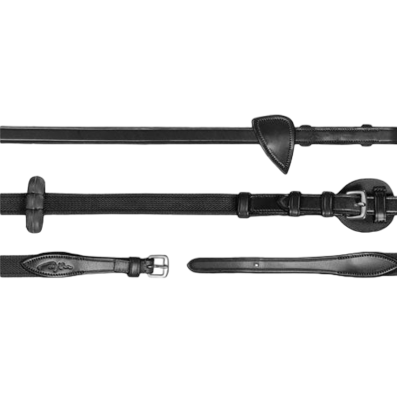 Dyon - Rênes ajustables 5/8 New English Collection noir | - Ohlala