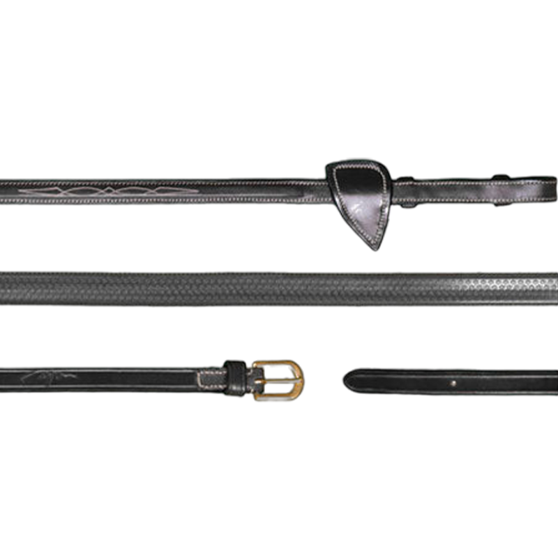 Dyon - Rênes caoutchouc 1/2 D Collection noir | - Ohlala