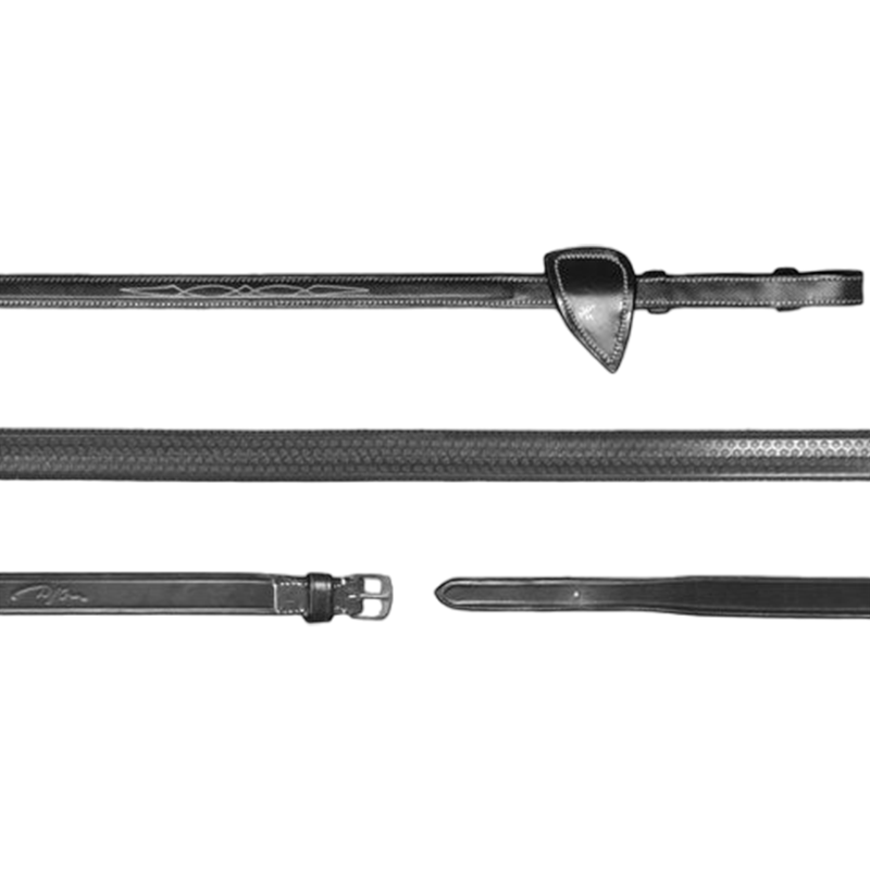 Dyon - Rênes caoutchouc 1/2 US Collection noir | - Ohlala