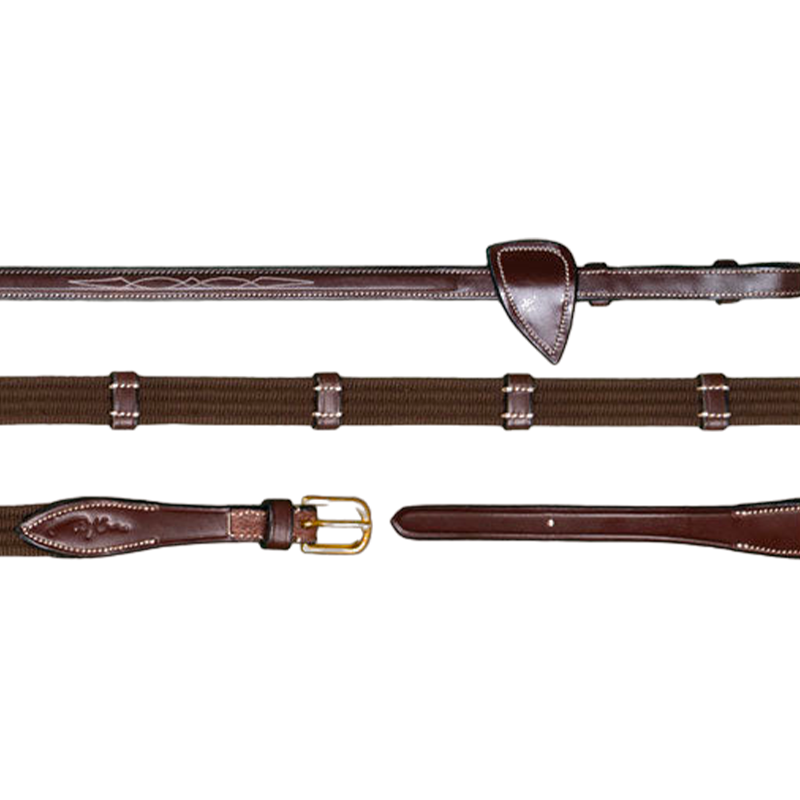 Dyon - Rênes tissu 5/8 avec 9 arrêtoirs D Collection brun | - Ohlala