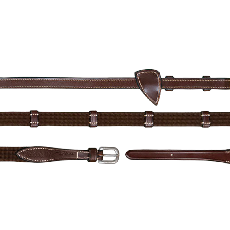 Dyon - Rênes tissu 5/8 avec 9 arrêtoirs Working by Dyon brun | - Ohlala