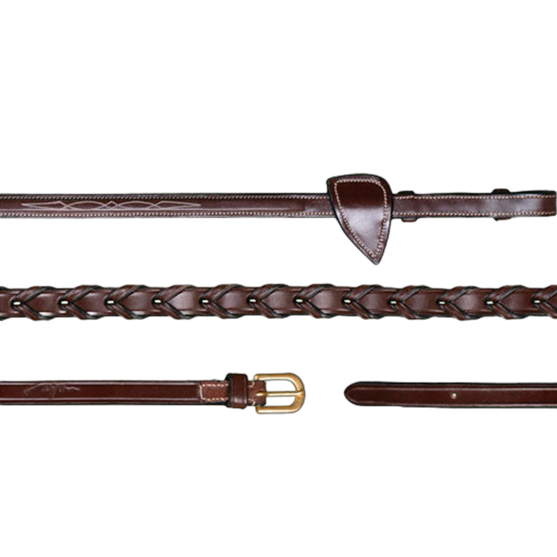 Dyon - Rênes tressées 1/2 D Collection brun | - Ohlala